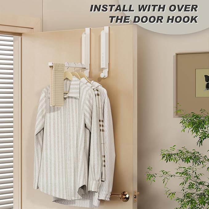 Over The Door Collapsible Drying Rack - Portable & Foldable, Indoor Small Hanging Clothes Drying Rack, White 2 Pack