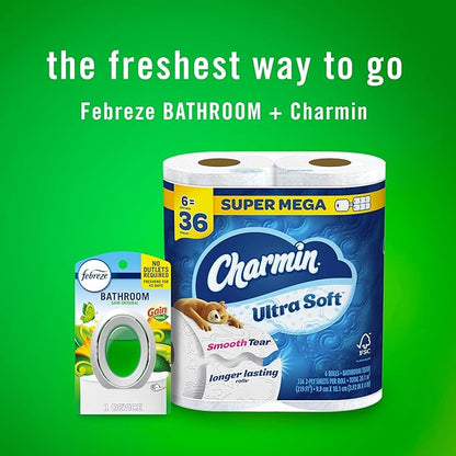 Febreze Bathroom Air Freshener, Odor-Fighting, Plug In Alternative, Air Fresheners for Small Spaces in Home, Bathroom, Kitchen, & Closet, Pet & Litter Box Odor Fighter, Gain Original Scent, 4ct