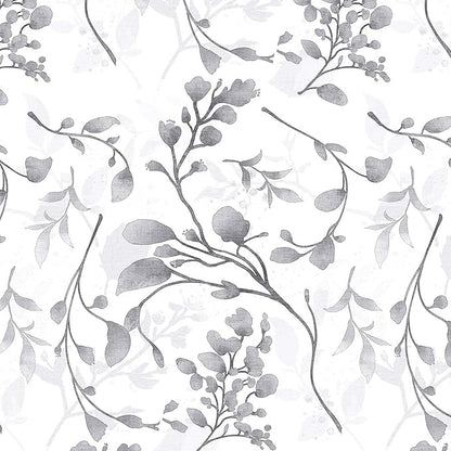 Orainege Gray Floral Peel and Stick Wallpaper Floral Contact Paper 17.7 in ×590.5 in Peel and Stick Wall Paper for Bathroom Removable Wallpaper Self Adhesive Waterproof