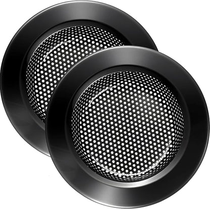 LASSHSWA Kitchen Sink Strainer Stainless Steel, Kitchen Sink Drain Strainer, Silver-Black Sink Strainers for Kitchen Sinks with Large Wide Rim 4.5" Diameter (2 PCS)