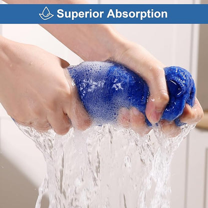JOYMOOP Microfiber Cleaning Cloths 18 Packs, 11.8" x 11.8" Blue Reusable Kitchen Towels, Lint-Free Cleaning Rags, Super Absorbent Cleaning Cloths for Kitchen, Car, and Household Cleaning
