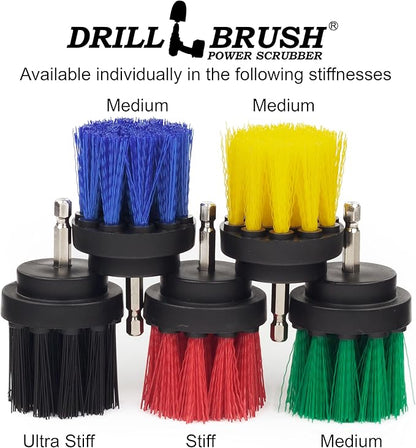 2in Long Black Ultra Stiff BBQ Grill Brush - Nylon Bristle Electric Spin Scrubber Drill Set - Spin Brush Rust Remover - BBQ Accessories - Essential Cleaning Supplies for Safe & Efficient Scrubbing