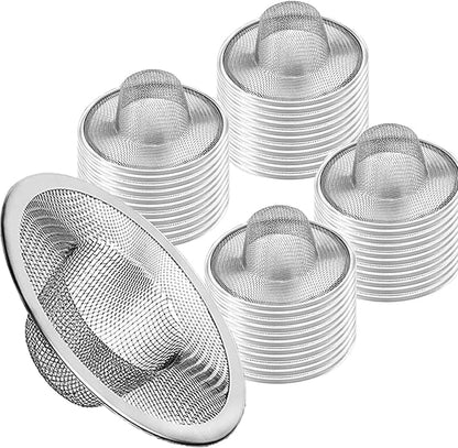 50pcs Heavy Duty Stainless Steel Slop Basket Filter Trap, 2.75" Top / 1" Mesh Metal Sink Strainer,Perfect for Kitchen Sink/Bathroom Bathtub Wash Basin Floor Drain Balcony Drain Hole,Utility…