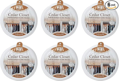 Citrus Magic For Closets Odor Absorbing Solid Air Freshener, Cedar, 8-Ounce, Pack of 6 - CASE