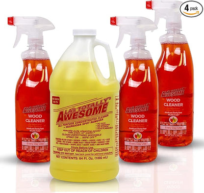 La's Totally Awesome All Purpose Cleaner 64 oz + Wood Cleaner Plant-Derived Spray 32oz (Pack of 3)