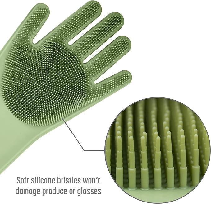 Goodful Silicone Kitchen Rubber Gloves, Oversized, Reusable, Waterproof