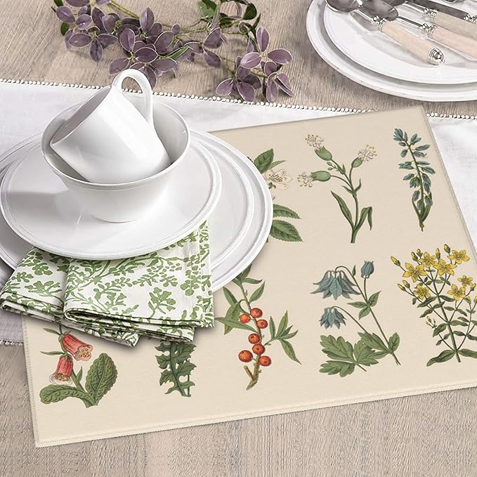 Plants Dish Drying Mat for kitchen Counter Large Microfiber Dish Drying Mat for Dishes Absorbent Reversible Kitchen Dish Drying Pad Rack Mat 16"x18"