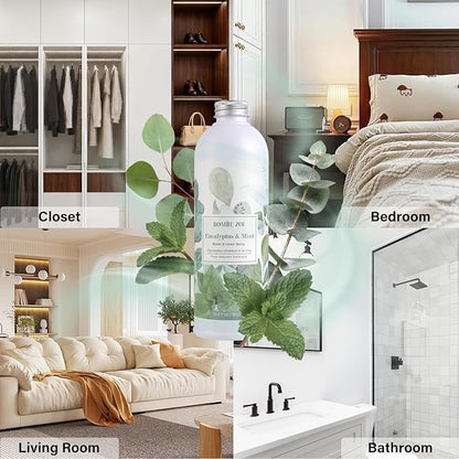 ROMIIE ZOI Eucalyptus Mint Room Spray Refill - 500ml / 16.8 Fl Oz - Soothing Aromatherapy Scent for Spa-Like Relaxation & Clarity - Concentrated Air Freshener