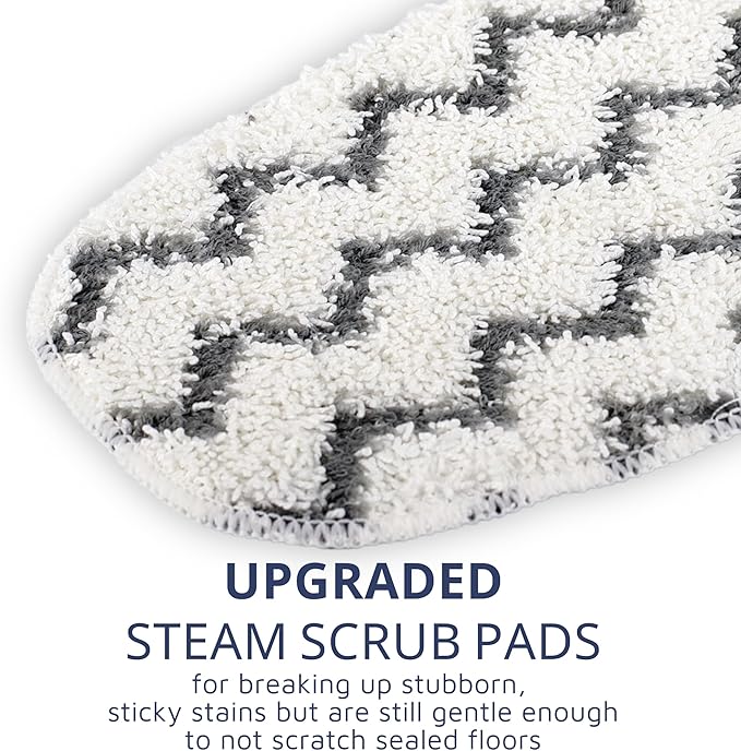 F Flammi Heavy-Duty Steam Mop Pads for PurSteam ThermaPro 10-in-1, Extra Thick & Highly Absorbent Microfiber, Washable Reusable Replacement Pads for Deep Cleaning - 4 Pack