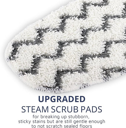 F Flammi Heavy-Duty Steam Mop Pads for PurSteam ThermaPro 10-in-1, Extra Thick & Highly Absorbent Microfiber, Washable Reusable Replacement Pads for Deep Cleaning - 4 Pack