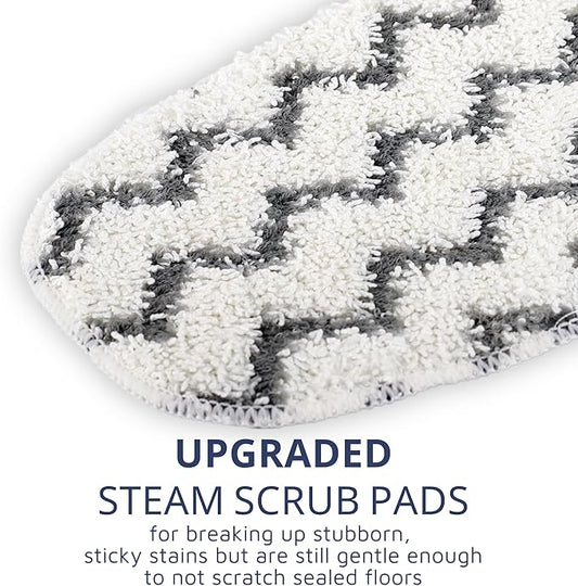 F Flammi Heavy-Duty Steam Mop Pads for PurSteam ThermaPro 10-in-1, Extra Thick & Highly Absorbent Microfiber, Washable Reusable Replacement Pads for Deep Cleaning - 4 Pack