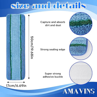 Microfiber Cleaning Pads, 3 Pack Value - Reusable Mop Pads for 18 Inch Mop, Includes Dusting Pad, Cleaning Pad, and Three Zone Deep Clean Pad for Wood, Stone, Tile, Laminate, Vinyl Floor