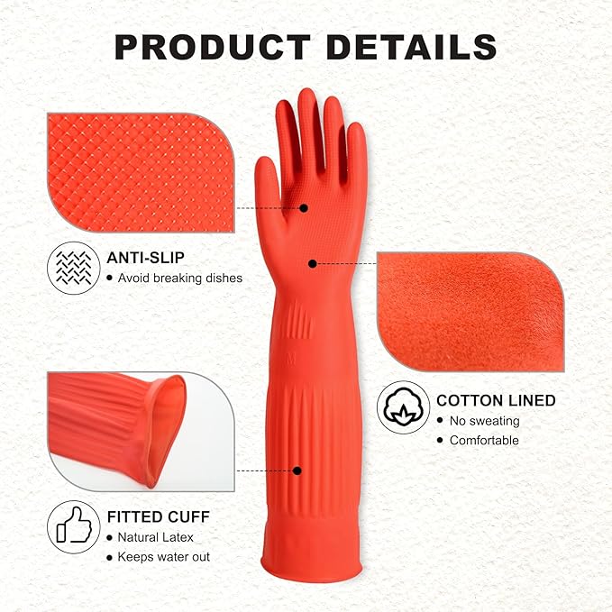 North Tower Long Dishwashing Gloves Length Rubber Reusable Resistant Platos Nitrile,Dishwashing Gloves