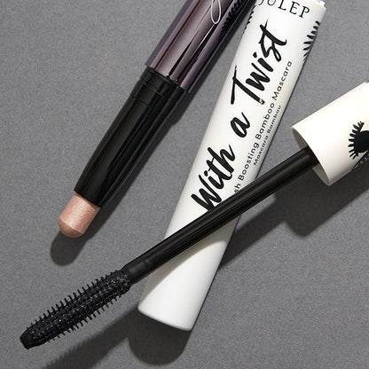 Julep Eyeshadow 101 Crème to Powder Waterproof Eyeshadow Stick, Champagne Shimmer & With a Twist Lash Boosting Volumizing and Lengthening Mascara with Bamboo