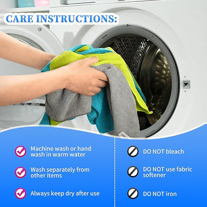 FIXSMITH Shop Towels-800 Pack, Multi-Functional Shop Rags, 12 x 16 in Microfiber Cleaning Cloth, Highly Absorbent Cleaning Rags, Cleaning Towels for Car Kitchen Home Office