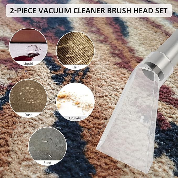 2Pcs Carpet Vac Extractor Attachment Tool Portable Vacuum Cleaner Brush Head Extraction Nozzle Shatter Proof Sofa Carpet Cleaning Nozzle Transparent Vacuum Cleaner Parts for Vacuum Cleaners