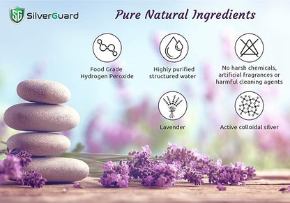 SilverAll Enhanced Hydrogen Peroxide Cleaner + Active Silver | All Purpose Cleaner with Long-Lasting Protective Silver Shield | Food Grade Hydrogen Peroxide 3 Percent | Lavender 1 Pack