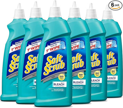 Soft Scrub Gel with Bleach Cleaner, 28.6 Ounces (Pack of 6)