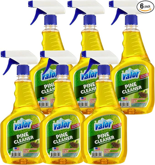 Valor Pine All-Purpose Cleaner with Trigger Sprayer, 32 fl oz – Multi-Surface Household Cleaner, Powerful Degreaser, Biodegradable, Fresh Pine Scent, Kitchen & Bathroom Use (32 Fl Oz (Pack of 6))