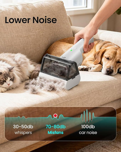 Misfans Electric Pet Hair Removal Tool,2025-Upgrade Cat&Dog Hair Vacuum & Lint Rollers Remover,Automatic Portable Hair Tool for Indoor and Outdoor,Cat Bed,Climbing Frame,Board,Carpet,Mats,Car Mats