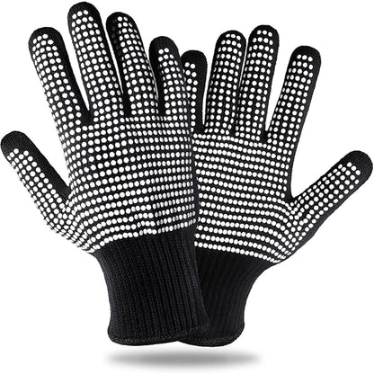 Teenitor 2 Pcs Heat Resistant Gloves With Silicone Bumps, Heat Resistant Gloves For Sublimation, Heat Protection For Hair Styling White
