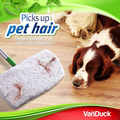 VanDuck Reusable 100% Cotton Mop Pads Compatible with Swiffer Sweeper (4-Pack), Terry Cloth Mop Covers Washable for Wet Mopping and Floor Cleaning (Handle is Not Included)