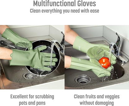 Goodful Silicone Kitchen Rubber Gloves, Oversized, Reusable, Waterproof