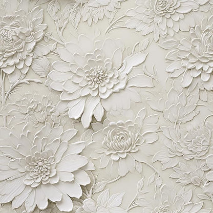 Faux 3D Floral Wallpaper Peel and Stick Beige Embossed Wallpaper for Bedroom Vintage Flower Contact Paper for Bathroom Living Room Cabinets Shelf Liner Wall Paper for Girls Room 17.5"x102"