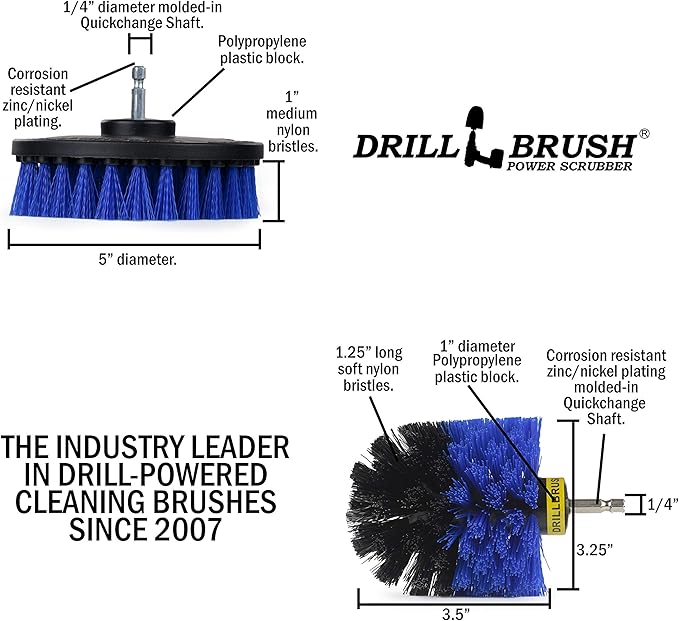 Marine Cleaning Supplies - Boat Cleaning Brush Accessories - Boat Hull Cleaner - Boat Deck Scrubbing Tool - Pool Deck Scrubber - Barnacle Buster Brush Set - Tank Cleaning Complete Kit - Pool Lining