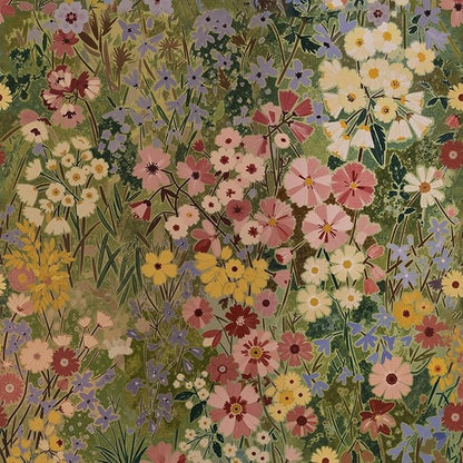 Floral Wallpaper Peel and Stick Boho Wall Paper Removable Waterproof Green Petal Pattern Contact Paper for Bedroom, Bathroom, Home Wall 17.3" x 393.7"