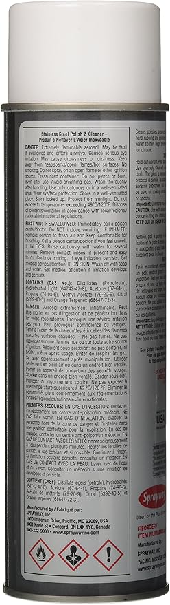 Sprayway SW841 Stainless Steel Cleaner and Polish, Protects and Preserves, Resists Streaks and Finger prints, 15 Oz (Pack of 2)