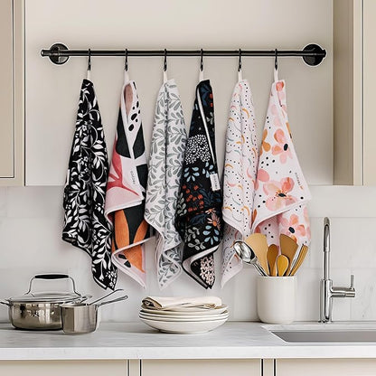 RECYCO Waffle Kitchen Towel Set of 2 - Quick Dry Microfiber Sustainable Dish Towels - Ultra Absorbent Reusable Cleaning Tea Towels - Lightweight Hand Towels,16”x 28”, Boho Oasis