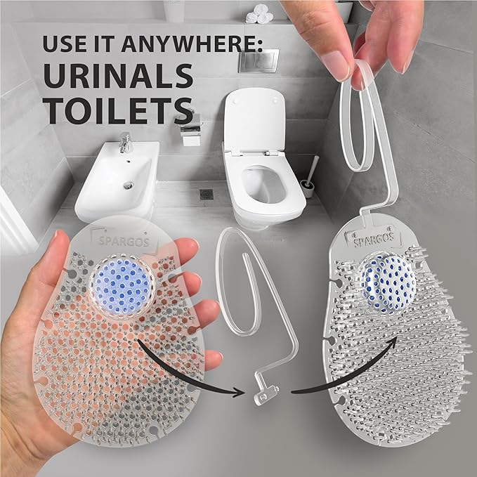 Home Bathroom Urinal Screen Deodorizer - Ocean Breeze Scent Urinal Cakes | 14-Day Anti-Splash Pad for Rimmed Toilets | 1-Pack White Hygienic Mat
