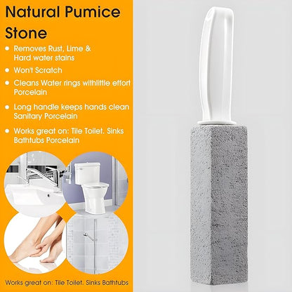 Bexter 2-Pack Value Toilet Bowl Pumice Cleaner with Handle – Removes Hard Water Rings, Stains & Limescale – Multi-Surface Bathroom Cleaning Stone for Sink, Pool, Tile