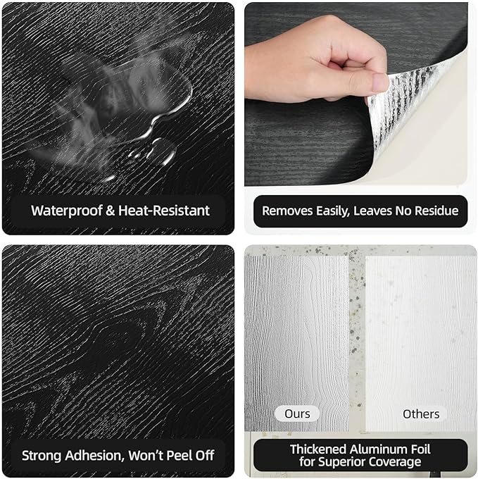 WADILE Peel and Stick Wood Grain Wallpaper 15.7"x196.8" Waterproof Self Adhesive Contact Paper for Kitchen Backsplash Countertops Furniture Cabinets Walls – Removable Vinyl with Free Knife & Squeegee