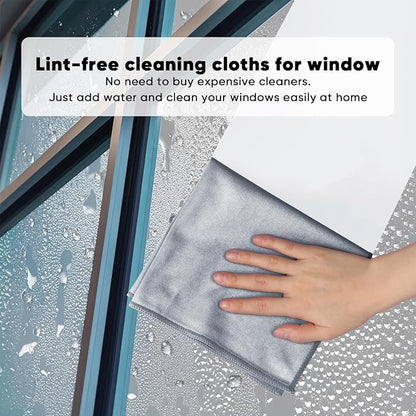 HOMEXCEL Microfiber Glass Cleaning Cloth 12 PK, Lint Free Streak Free, Reusable Magic Cleaning Cloth for Cleaning Windows, Glasses, Mirrors, Screens, Stainless Steel, and More Grey-12”×12”