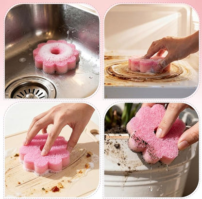 12 Pack Spring Flower Kitchen Sponges Bulk 3.15 x 4.7 Inch Scrub Sponge Dual Sided Scrubber Sponge Holiday Cleaning Sponges Dish for Dishwashing Kitchen Accessories Home Gift Decor