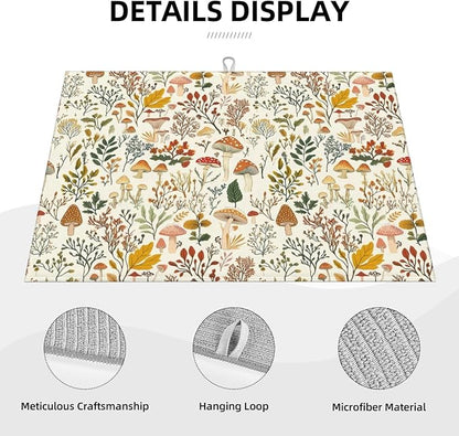 Mushroom Dish Drying Mat For Kitchen Microfiber Drying Mats Absorbent Reversible Dish Pad Draining Mats For Countertop Coffee Mats 18x24 Inch
