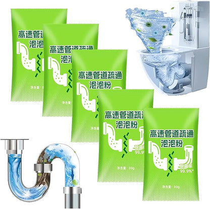 Wild Tornado Sink and Drain Cleaner, Wild Sink and Drain Cleaner Powder, Fast Foaming for Kitchen/Bathroom/Toilet Pipeline Quick Cleaning Tool (5PCS)