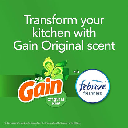 Glad Tall Kitchen Trash Bags 13 Gallon, Gain Original Garbage Bags, Odorshield with Drawstring, 34 Count