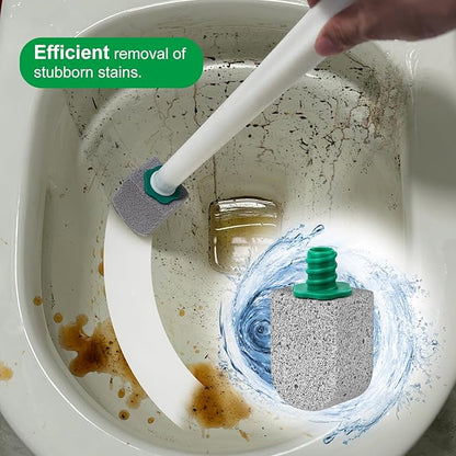Pumice Stone Toilet Bowl Cleaner,Bathroom Cleaner Brush Toilet Wand Refills with 30CM Long Handle for Remove Hard Water Stains with 1 Wand+ Pumice Stones (10 Pack Stone)