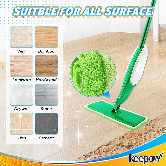Libman 2 Pack Freedom Spray Mop Pad Refill, 16 in Microfiber Reusable Floor Cleaning Pad for Multi-Layer Floors