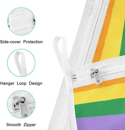 Mesh Laundry Bags Lingerie Bags for Washing Delicates 2 PCS Durable Wash Bag with Zipper Small and Medium Washable Vibrant Colorful Stripes