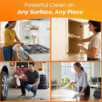 Citra Solv All Purpose Cleaning Spray – Powerful Citrus Degreaser for Kitchen & Bathroom, Multi-Surface Cleaner, No Harsh Chemicals, Valencia Orange 22oz