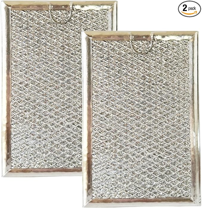 2 Pack Microwave Grease Filter Fit for GE JVM3160DF8BB, JVM3160DF8CC, JVM3160DF8WW, JVM3160RF8SS, JVM1540SM1SS, JVM1540SM2SS Microwave Replacement Part