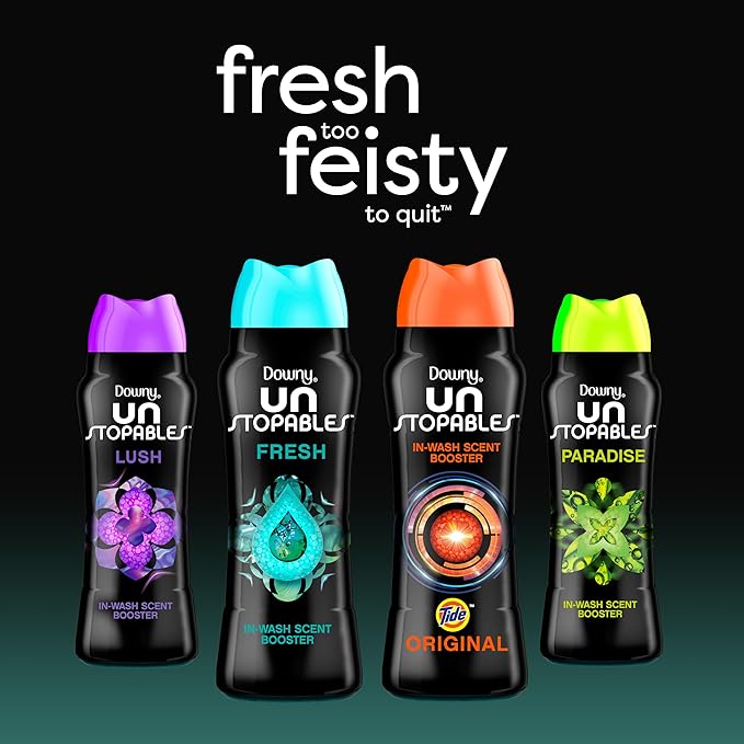 Downy Unstopables In Wash Scent Booster Beads, Lush Scent, 13.4 oz, Laundry Beads for Odor Protection, Downy Scent Booster Beads, Laundry Scent Boosters