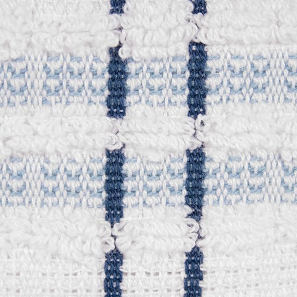 Ritz Royale Collection 100% Combed Terry Cotton, Highly Absorbent, Oversized Checked Kitchen Towel Set, 28" x 18", 2-Pack, Federal Blue
