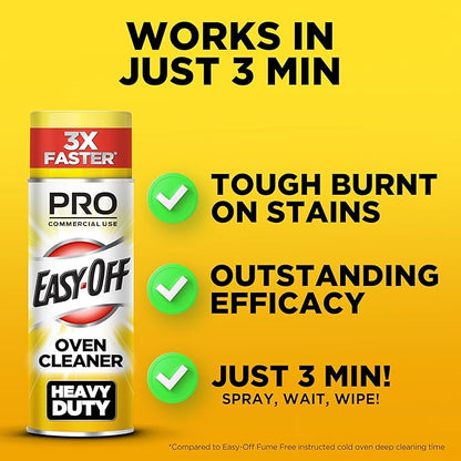 Easy-Off Professional Oven & Grill Cleaner, Removes Tough Burnt on Food and Grease, Lemon Scent, 24 Oz Can