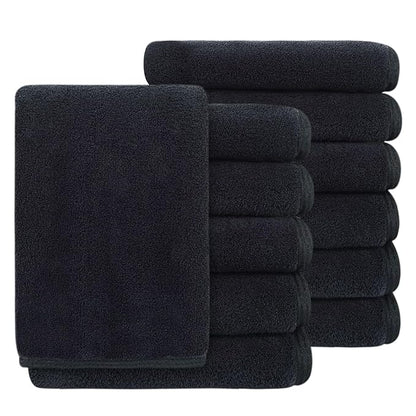 SINLAND Absorbent Coral Velvet Washcloth Ultra Soft Microfiber Face Towels 12 x 12 inch Multi-Purpose Face Cloths for Household and Sport