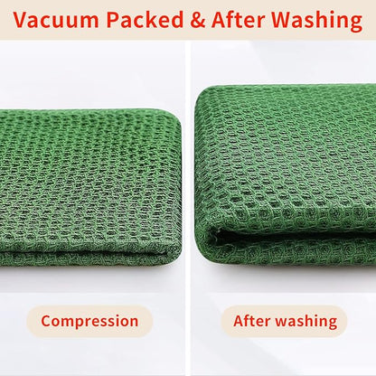 Homaxy 100% Cotton Waffle Weave Kitchen Dish Towels, Ultra Soft Absorbent Quick Drying Cleaning Towel, 13 x 28 Inches, 8-Pack, Grass Green